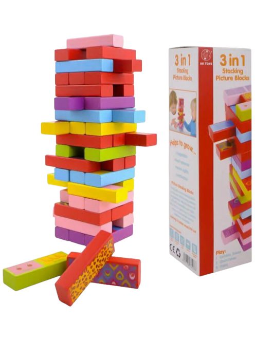 3 játék 1-ben - Jenga, dominó, memória