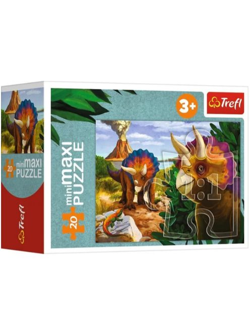 Dinosaurusok minimaxi Puzzle 20 db-os Triceratops Trefl