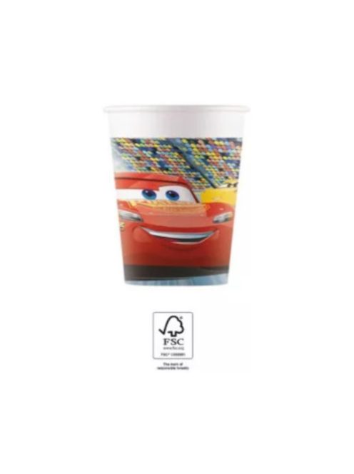 Disney Cars 3, Verdák papír pohár 8 DARABOS 200 ml FSC