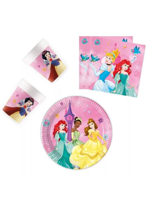 Disney Princess Live Your Story, Hercegnők party szett 36 darabos, 20 cm-es tányérral