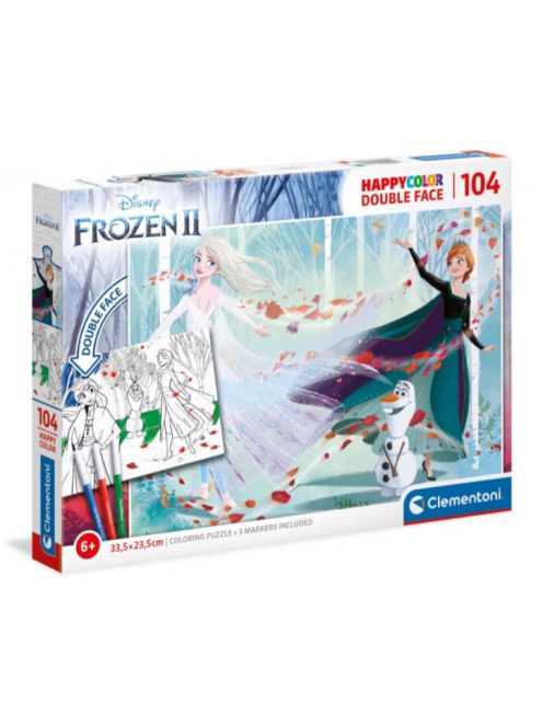 Disney Jégvarázs Puzzle 104 Double face colouring frozen - Clementoni