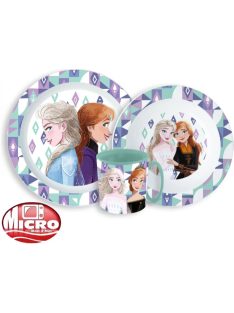   Disney Jégvarázs Ice Magic étkészlet, micro műanyag szett 350 ml-es bögrével