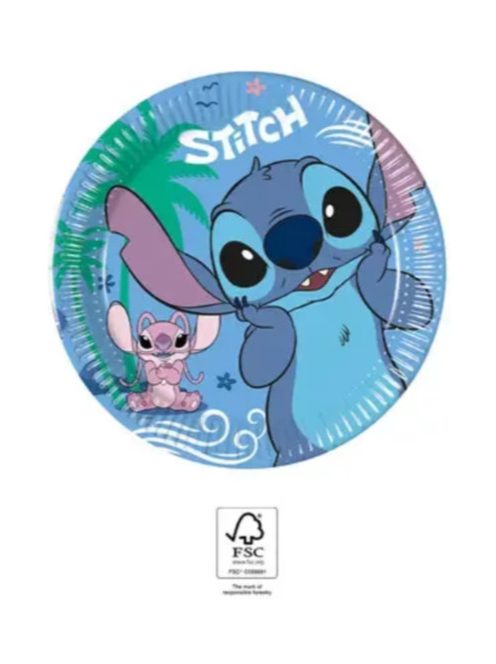 Disney Lilo és Stitch, A csillagkutya Angel papírtányér 8 DARABOS, 20 cm FSC