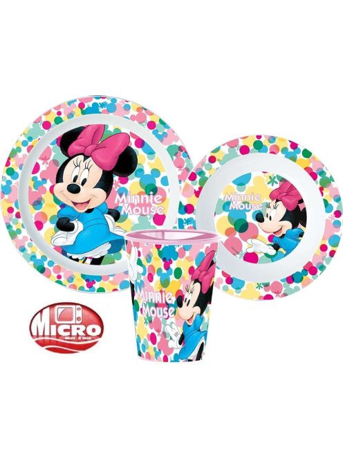 Disney Minnie étkészlet, micro műanyag szett 260 ml-es pohárral Nr1