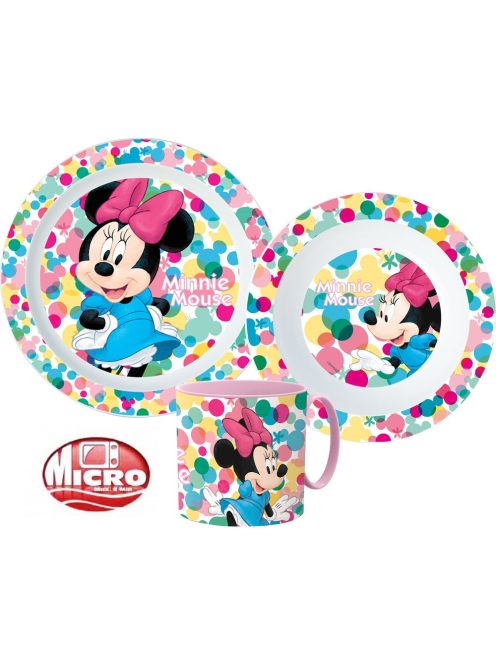 Disney Minnie étkészlet, micro műanyag szett 265 ml-es bögrével Nr1