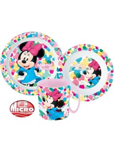   Disney Minnie étkészlet, micro műanyag szett 350 ml-es bögrével