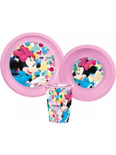   Disney Minnie étkészlet, műanyag szett 260 ml-es pohárral