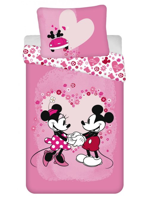 Disney Minnie Mickey Love ágyneműhuzat 140×200 cm, 70×90 cm microfibre /microfiber