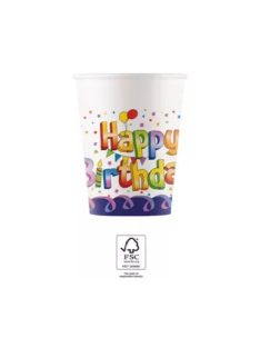 Happy Birthday Multicolor papír pohár 8 DARABOS 200 ml