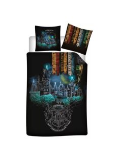   Harry Potter Hogwarts Enchanted Night ágyneműhuzat 140×200 cm, 63×63 cm microfibre /microfiber