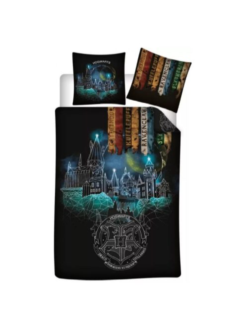 Harry Potter Hogwarts Enchanted Night ágyneműhuzat 140×200 cm, 63×63 cm microfibre /microfiber