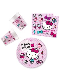   Hello Kitty Fashion party szett 36 DARABOS, 23 cm-es tányérral