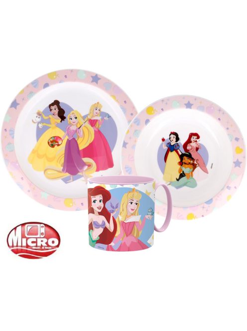 Disney Hercegnők True étkészlet, micro műanyag szett 265 ml-es bögrével Nr2