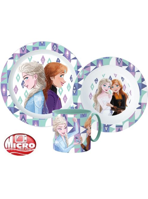 Disney Jégvarázs Ice Magic étkészlet, micro műanyag szett 265 ml-es bögrével Nr3