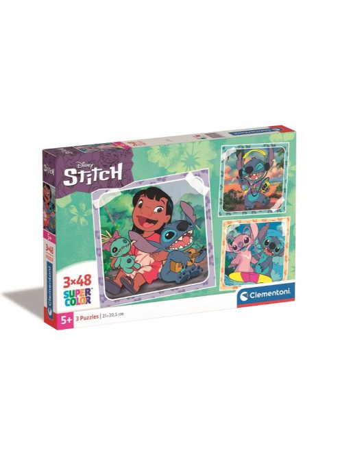 Disney Lilo és Stitch, A csillagkutya Music 3x48 db-os puzzle Clementoni