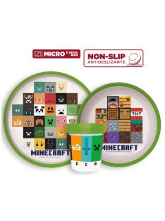 Minecraft csúszásmentes étkészlet, micro műanyag szett