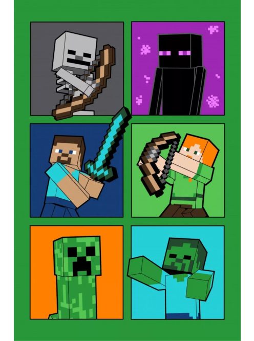 Minecraft Fight Badges polár takaró, pléd 100x150 cm Nr5