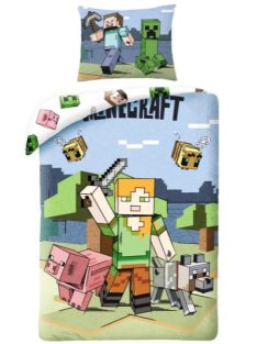   Minecraft Graphic ágyneműhuzat 140×200 cm, 70×90 cm microfibre /microfiber