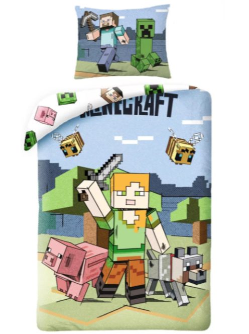 Minecraft Graphic ágyneműhuzat 140×200 cm, 70×90 cm microfibre /microfiber