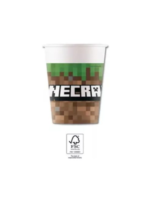 Minecraft papír pohár 8 DARABOS 200 ml FSC