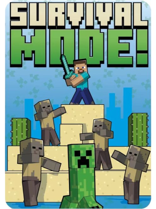 Minecraft Survival Mode polár takaró, pléd 100x140 cm Nr7