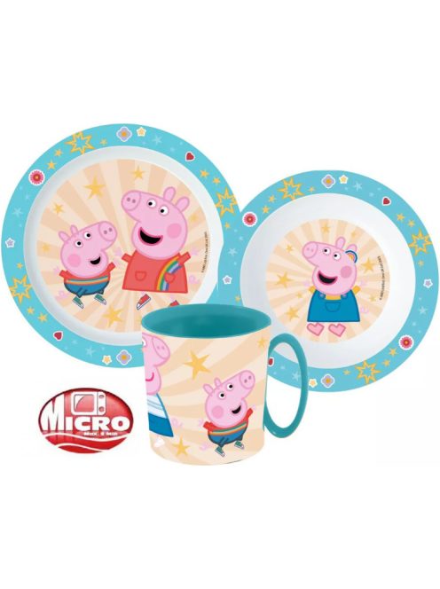 Peppa malac Kindness étkészlet, micro műanyag szett 350 ml-es bögrével