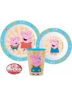   Peppa malac étkészlet, micro műanyag szett 260 ml-es pohárral