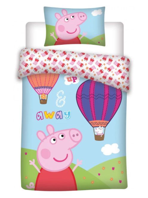 Peppa malac Hot-air Balloon gyerek ágyneműhuzat 100x135 cm, 40×60 cm Nr9