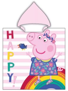   Peppa malac Happy strandtörölköző poncsó 55x110 cm (Fast Dry)