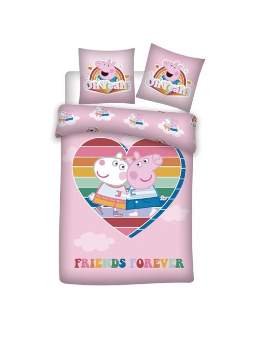 Peppa malac Love ágyneműhuzat 140×200 cm, 63×63 cm microfibre /microfiber