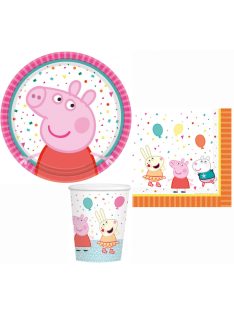 Peppa malac party szett 32 DARABOS,18 cm-es tányérral