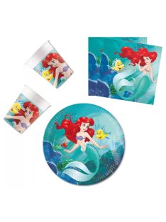   Disney Hercegnők, Ariel Curious party szett 36 DARABOS, 23 cm-es tányérral