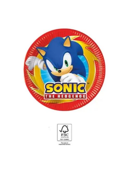 Sonic a sündisznó Sega papírtányér 8 DARABOS, 20 cm FSC Nr2