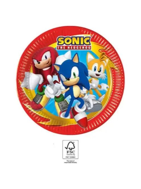 Sonic a sündisznó Sega papírtányér 8 DARABOS, 23 cm FSC Nr1