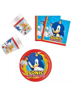   Sonic a sündisznó party szett 36 DARABOS, 20 cm-es tányérral