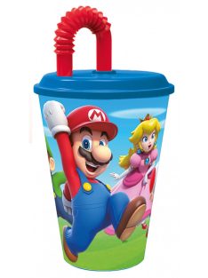 Super Mario szívószálas pohár 430 ml