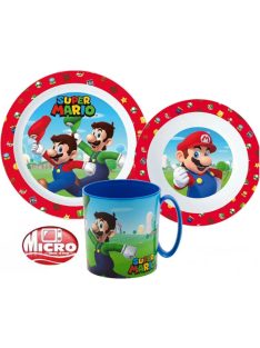   Super Mario étkészlet, micro műanyag szett 350 ml-es bögrével