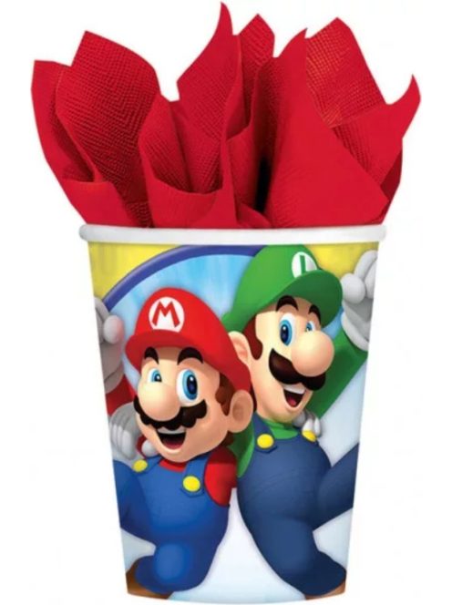 Super Mario papír pohár 8 DARABOS 250 ml