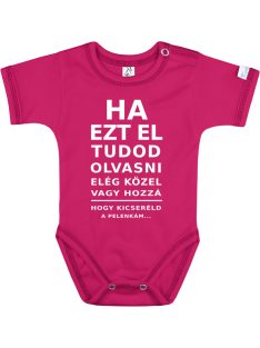   Kynga feliratos magenta rövid ujjú baba body - Szempróba 56, 62, 68, 74, 80, 86, 92, 98 cm - MEGSZŰNŐ TERMÉK, UTOLSÓ DARABOK