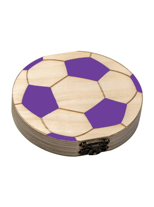 Tejfogtartó, fogdoboz festett lila focis