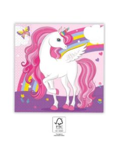   Unicorn Rainbow Colors, Unikornis szalvéta 20 DARABOS, 33x33 cm FSC